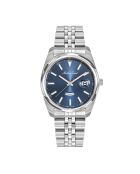 Montre Femme en Acier Mathy Day-Date argentée