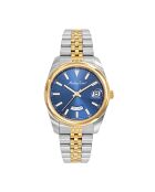 Montre Femme en Acier Mathy Day-Date doré/argenté