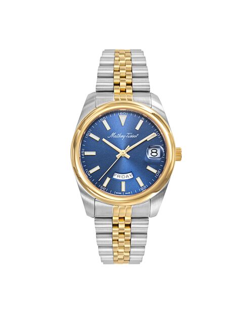 Montre Femme en Acier Mathy Day-Date doré/argenté
