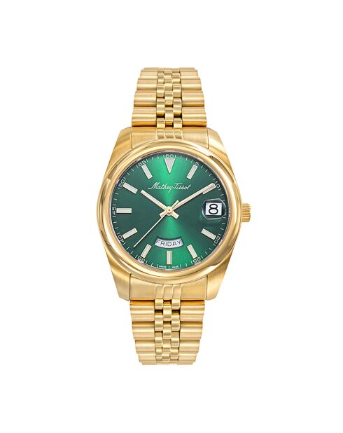 Montre Femme en Acier Mathy Day-Date dorée