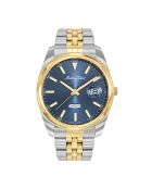 Montre Homme en Acier Mathy Day-Date doré/argenté