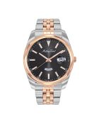 Montre Homme en Acier Mathy Day-Date doré rose/argenté
