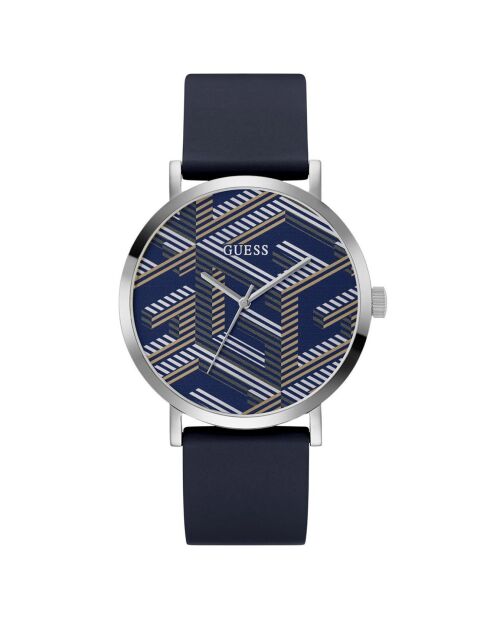 Montre Homme Bossed en Silicone bleue