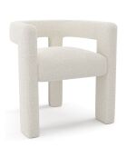 Fauteuil de salle à manger Celia Bouclette crème - 66x55x68 cm