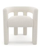 Fauteuil de salle à manger Celia Bouclette crème - 66x55x68 cm