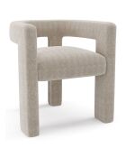 Fauteuil de salle à manger Celia Tissu tramé beige - 66x55x68 cm