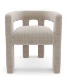 Fauteuil de salle à manger Celia Tissu tramé beige - 66x55x68 cm