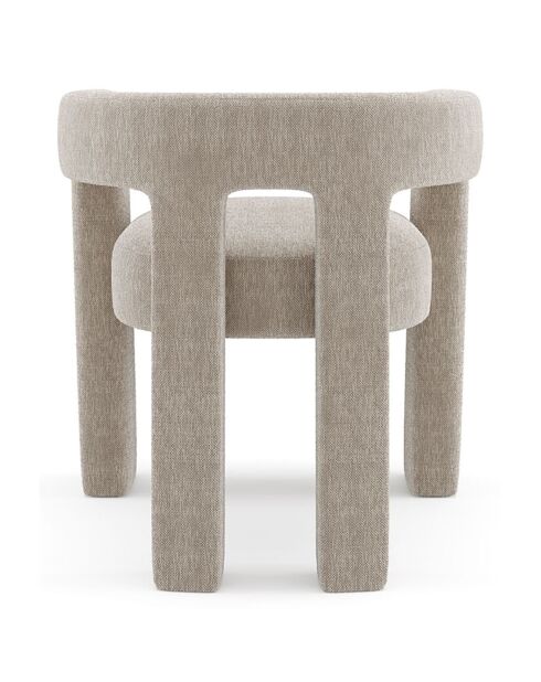 Fauteuil de salle à manger Celia Tissu tramé beige - 66x55x68 cm