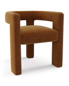 Fauteuil de salle à manger Celia Tissu tramé terracotta - 66x55x68 cm