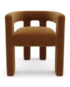 Fauteuil de salle à manger Celia Tissu tramé terracotta - 66x55x68 cm