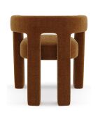 Fauteuil de salle à manger Celia Tissu tramé terracotta - 66x55x68 cm