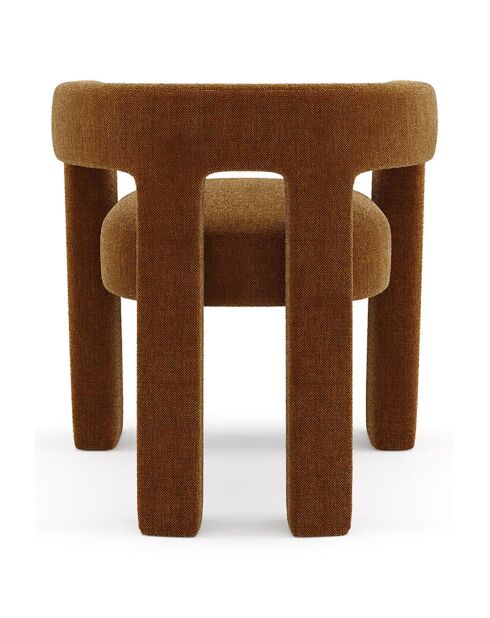 Fauteuil de salle à manger Celia Tissu tramé terracotta - 66x55x68 cm