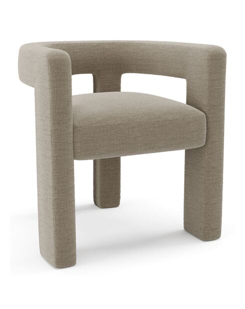 Fauteuil de salle à manger Celia Tissu tramé taupe - 66x55x68 cm