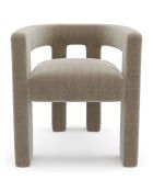 Fauteuil de salle à manger Celia Tissu tramé taupe - 66x55x68 cm