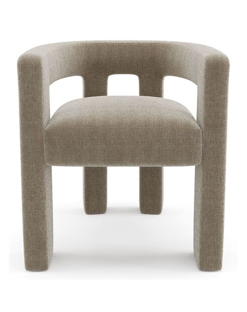Fauteuil de salle à manger Celia Tissu tramé taupe - 66x55x68 cm