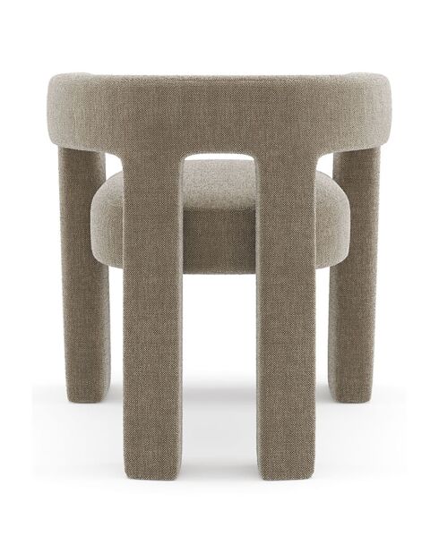 Fauteuil de salle à manger Celia Tissu tramé taupe - 66x55x68 cm