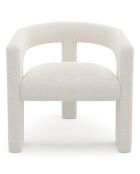 Fauteuil de salle à manger Mila Bouclette crème - 64x59x75 cm