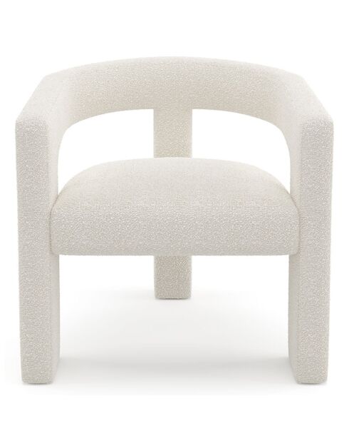 Fauteuil de salle à manger Mila Bouclette crème - 64x59x75 cm