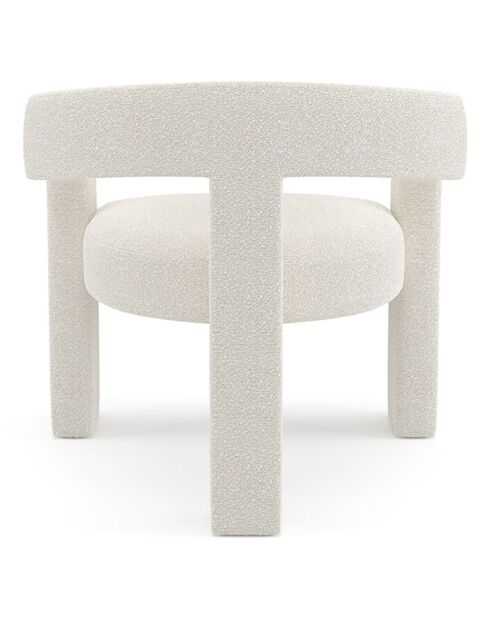 Fauteuil de salle à manger Mila Bouclette crème - 64x59x75 cm