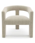 Fauteuil de salle à manger Mila Velours beige - 64x59x75 cm