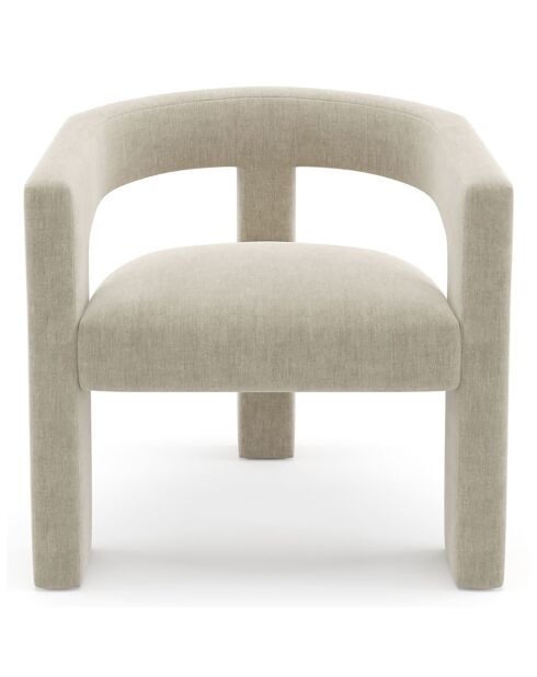 Fauteuil de salle à manger Mila Velours beige - 64x59x75 cm