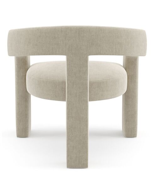 Fauteuil de salle à manger Mila Velours beige - 64x59x75 cm