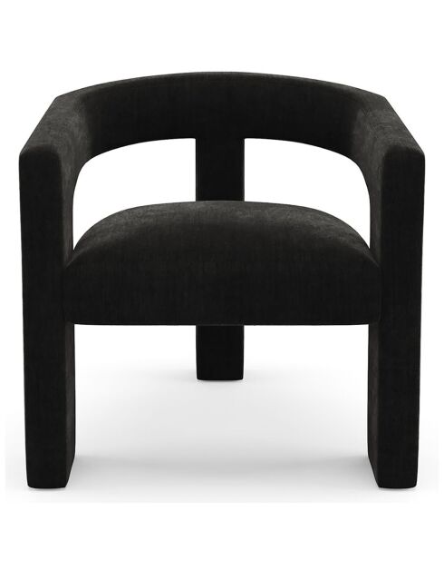 Fauteuil de salle à manger Mila Velours noir - 64x59x75 cm