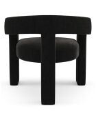 Fauteuil de salle à manger Mila Velours noir - 64x59x75 cm