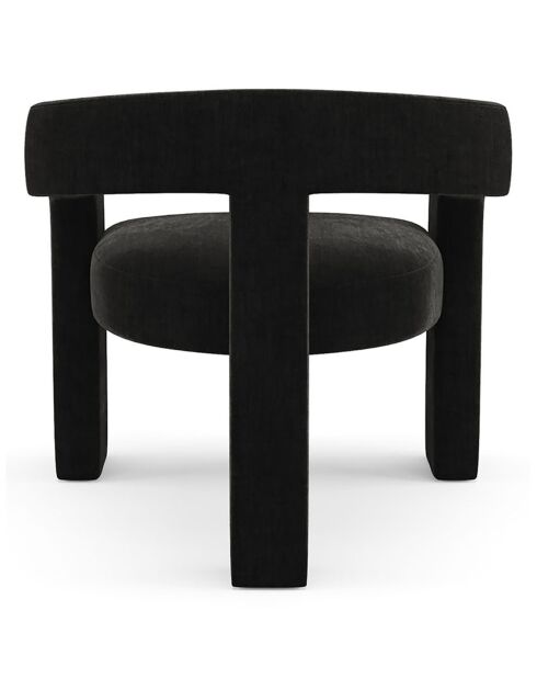 Fauteuil de salle à manger Mila Velours noir - 64x59x75 cm