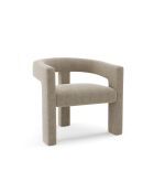 Fauteuil de salle à manger Mila Velours taupe - 64x59x75 cm