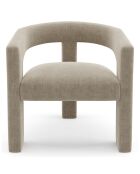 Fauteuil de salle à manger Mila Velours taupe - 64x59x75 cm