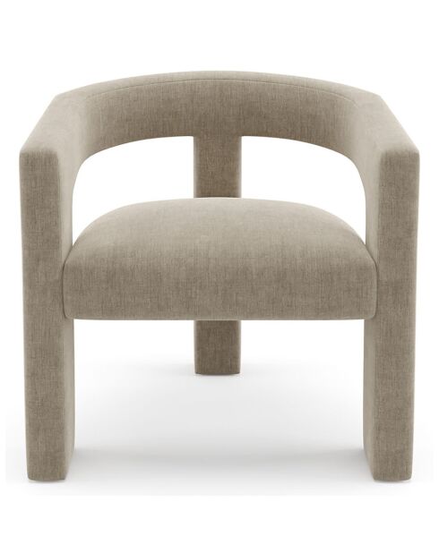 Fauteuil de salle à manger Mila Velours taupe - 64x59x75 cm