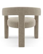 Fauteuil de salle à manger Mila Velours taupe - 64x59x75 cm