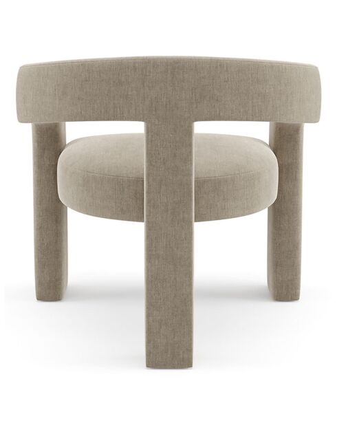Fauteuil de salle à manger Mila Velours taupe - 64x59x75 cm