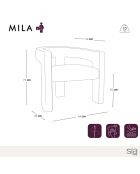 Fauteuil de salle à manger Mila Velours taupe - 64x59x75 cm