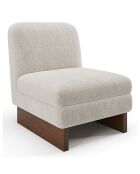 Fauteuil Nolan en Velours texturé beige - 61x75x76 cm
