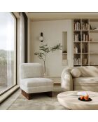 Fauteuil Nolan en Velours texturé beige - 61x75x76 cm