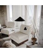 Fauteuil Nolan en Velours texturé beige - 61x75x76 cm