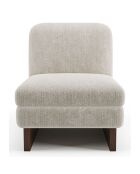 Fauteuil Nolan en Velours texturé beige - 61x75x76 cm