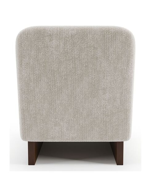 Fauteuil Nolan en Velours texturé beige - 61x75x76 cm