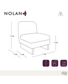 Fauteuil Nolan en Velours texturé beige - 61x75x76 cm