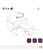 Fauteuil pivotant et repose-pieds Riva bouclette crème - 82x85x88 cm