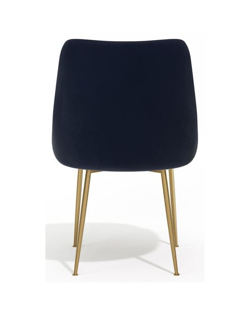 2 Chaises Rakel Velours Pieds brossés bleues - 82x64x55 cm