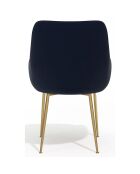 2 Petits Fauteuils Rakel Velours Pieds brossés bleus - 82x64x55 cm