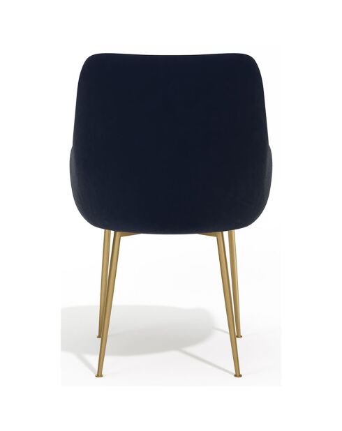 2 Petits Fauteuils Rakel Velours Pieds brossés bleus - 82x64x55 cm