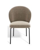 2 Chaises Aria Tissu tramé toucher doux taupe - 87x57x54 cm