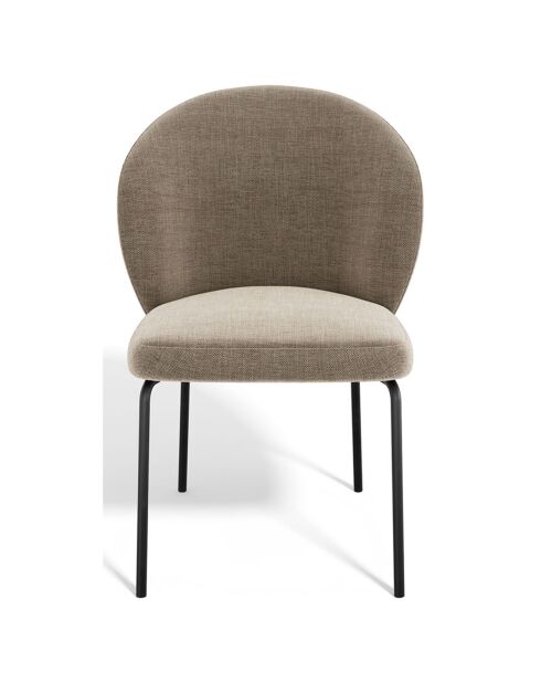 2 Chaises Aria Tissu tramé toucher doux taupe - 87x57x54 cm