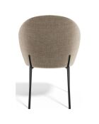 2 Chaises Aria Tissu tramé toucher doux taupe - 87x57x54 cm