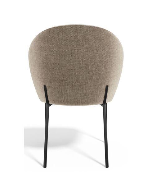 2 Chaises Aria Tissu tramé toucher doux taupe - 87x57x54 cm