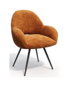2 Petits fauteuils rotatifs Magda Velours terracotta - 63x64.5x84.5 cm